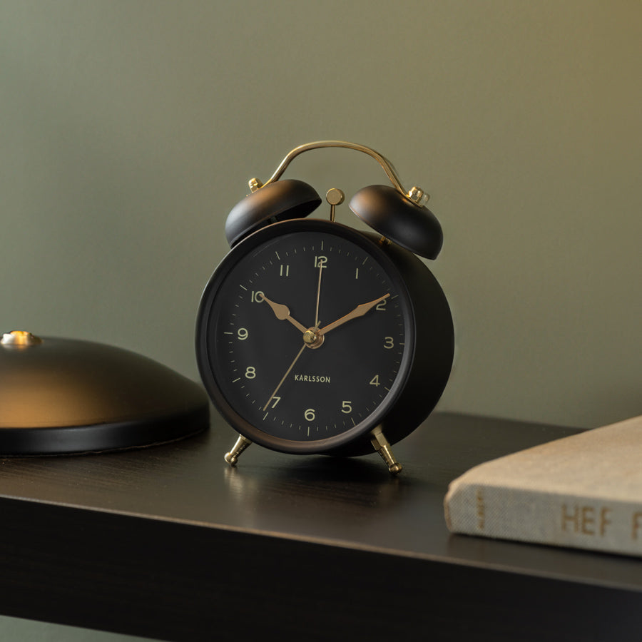 Classic Twin Bell Alarm Clock - Black