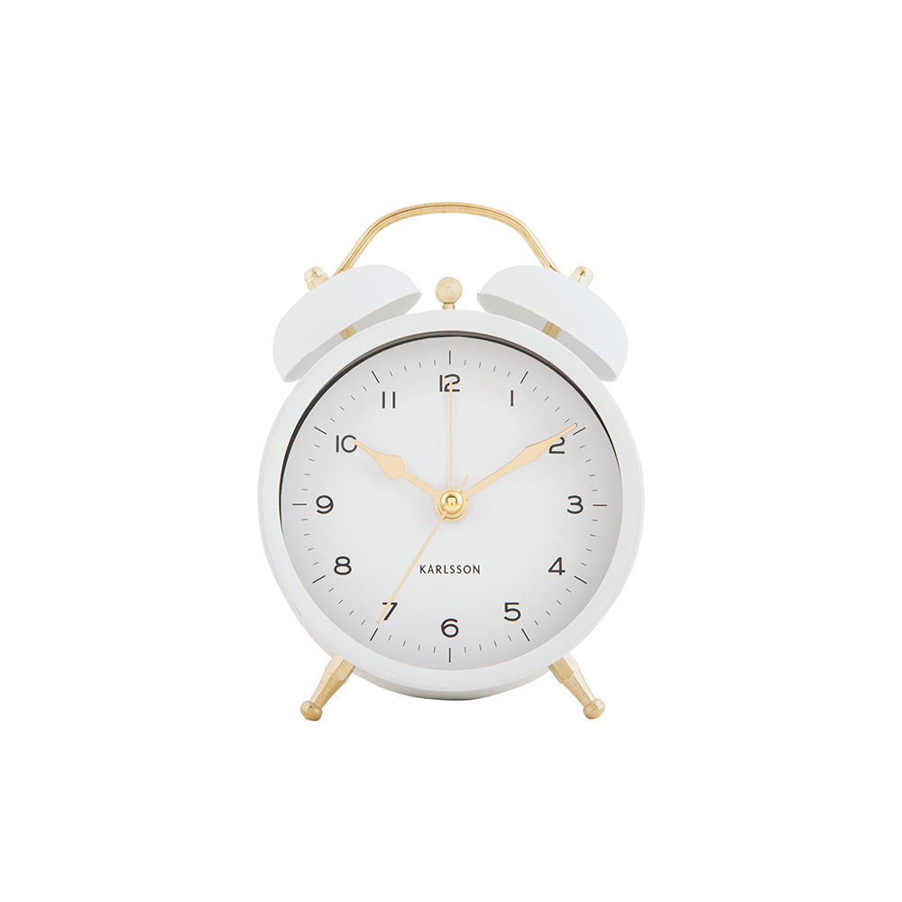 Classic Twin Bell Alarm Clock - White