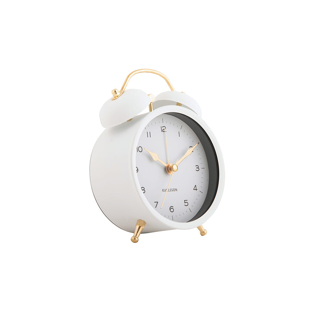 Classic Twin Bell Alarm Clock - White