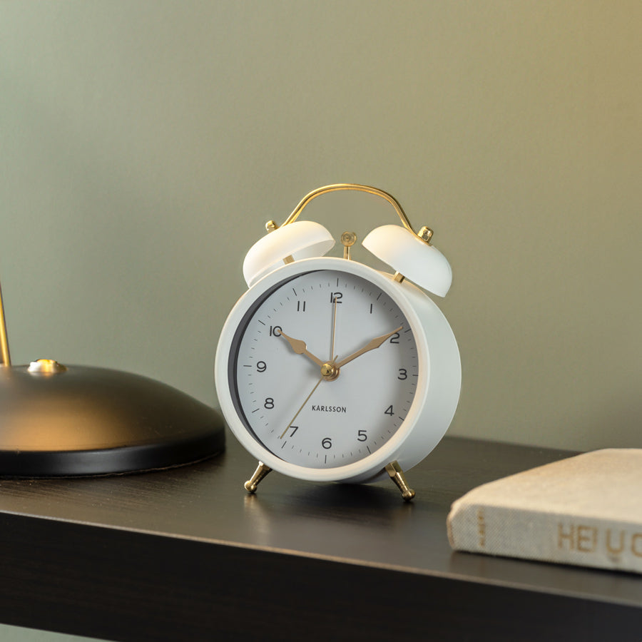 Classic Twin Bell Alarm Clock - White