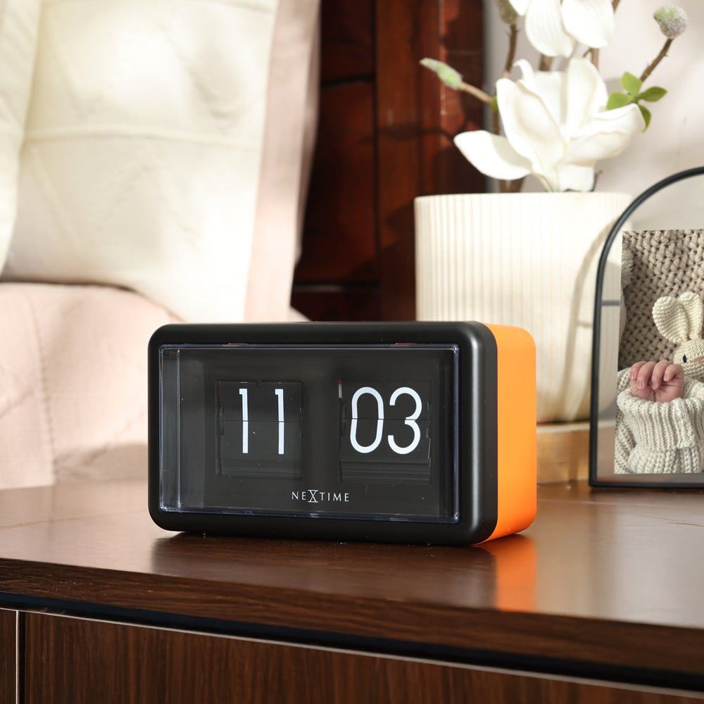 NeXtime Classic Flip Clock - Orange