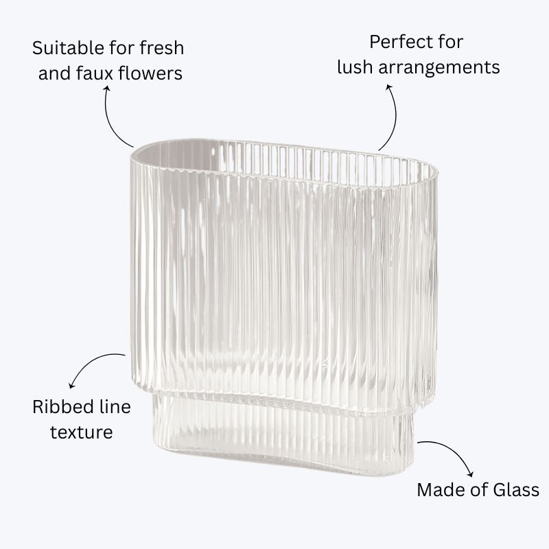 Clear Lines Rectangular Glass Vase