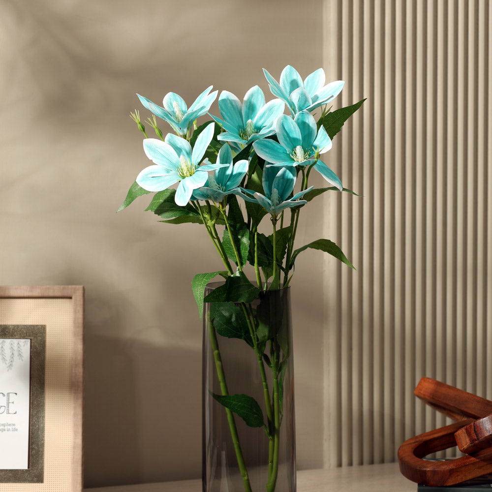 Clematis Faux Stem - Turquoise