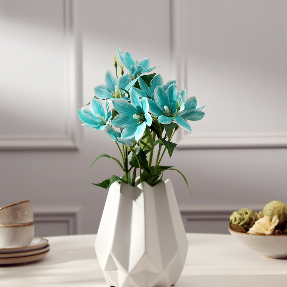 Clematis Faux Stem - Turquoise