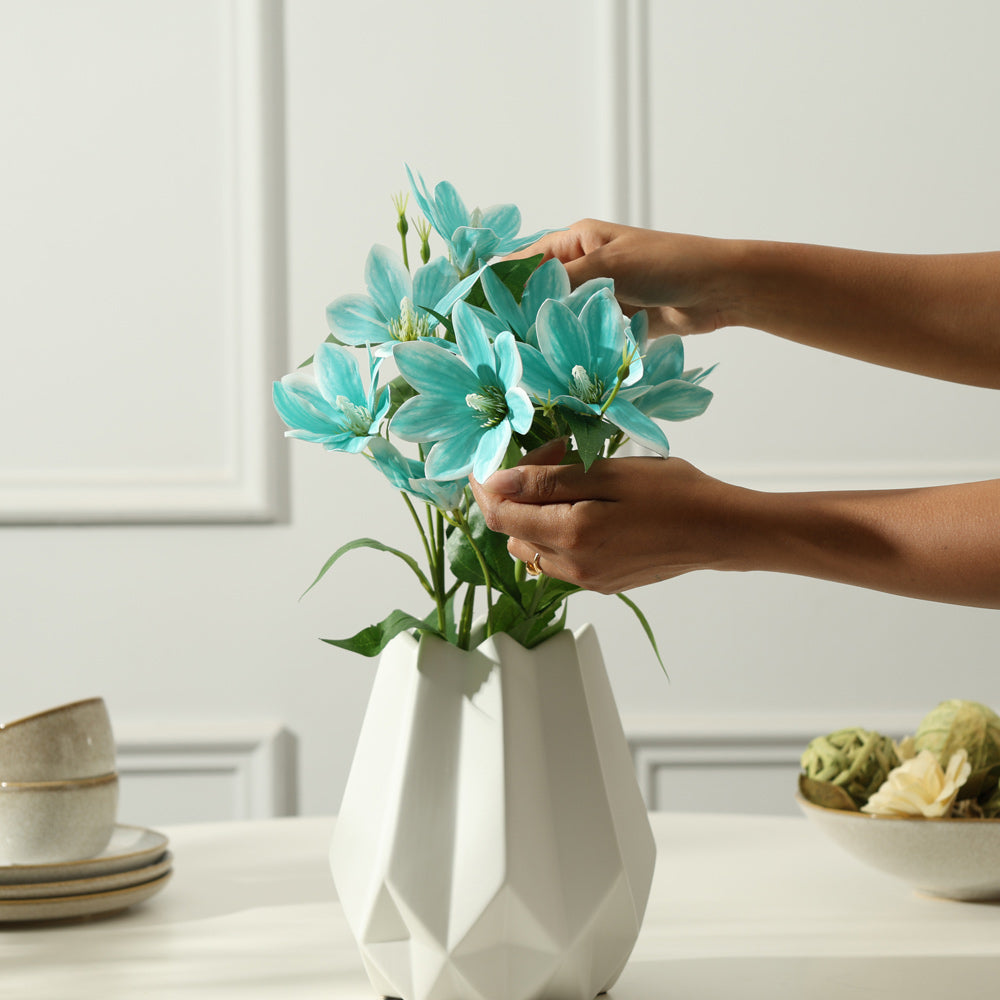 Clematis Faux Stem - Turquoise
