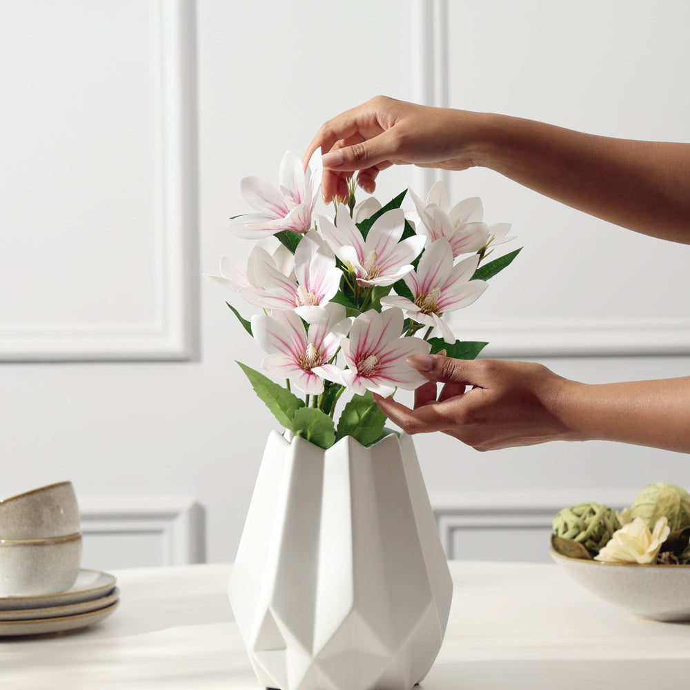 Clematis Faux Stem - White Pink