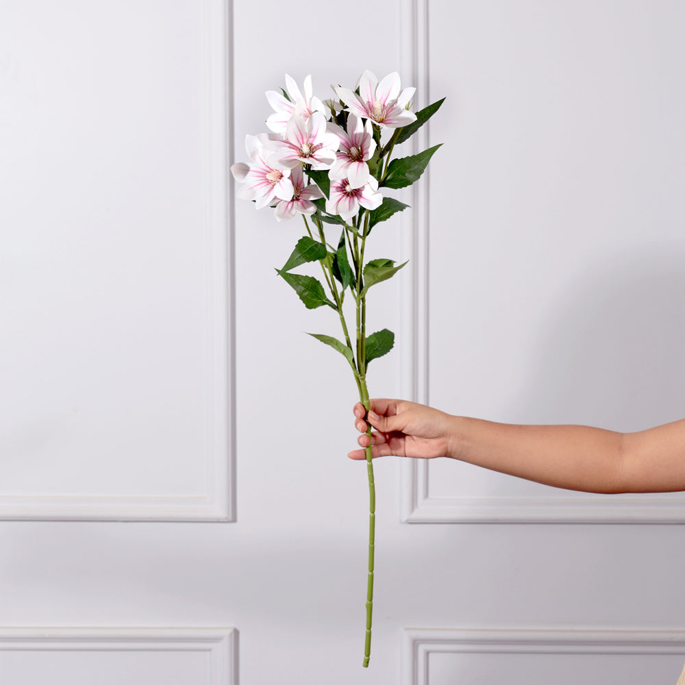 Clematis Faux Stem - White Pink