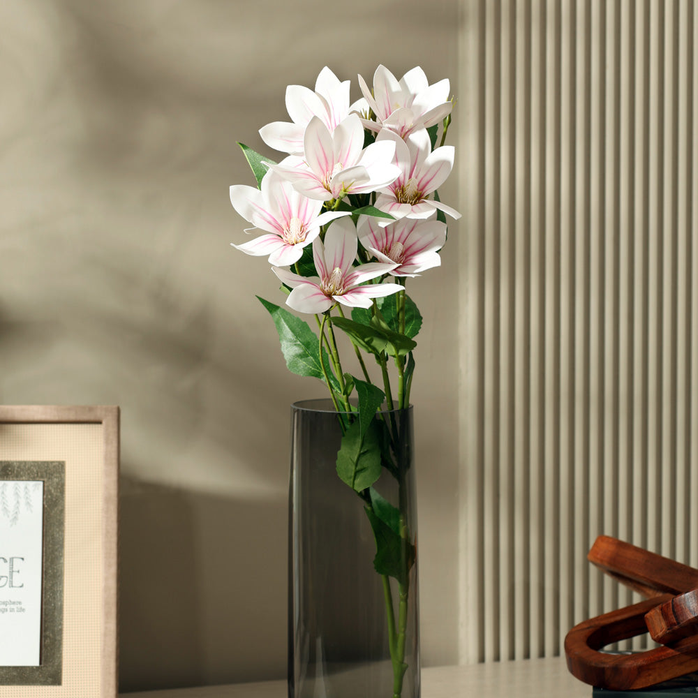 Clematis Faux Stem - White Pink