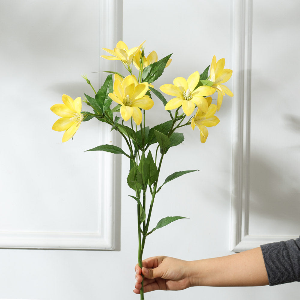Clematis Faux Stem - Yellow White