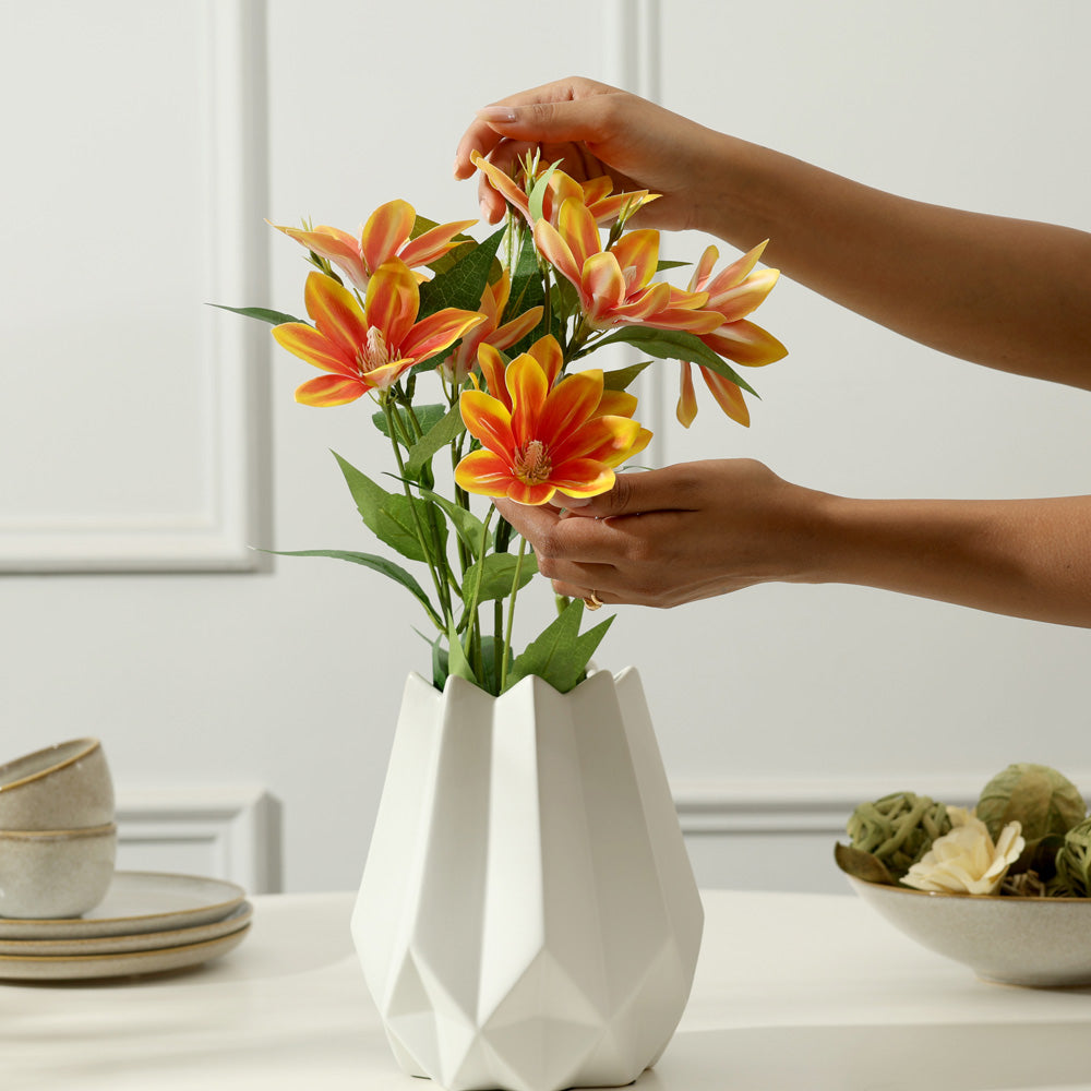 Clematis Faux Stem - Sunset Orange