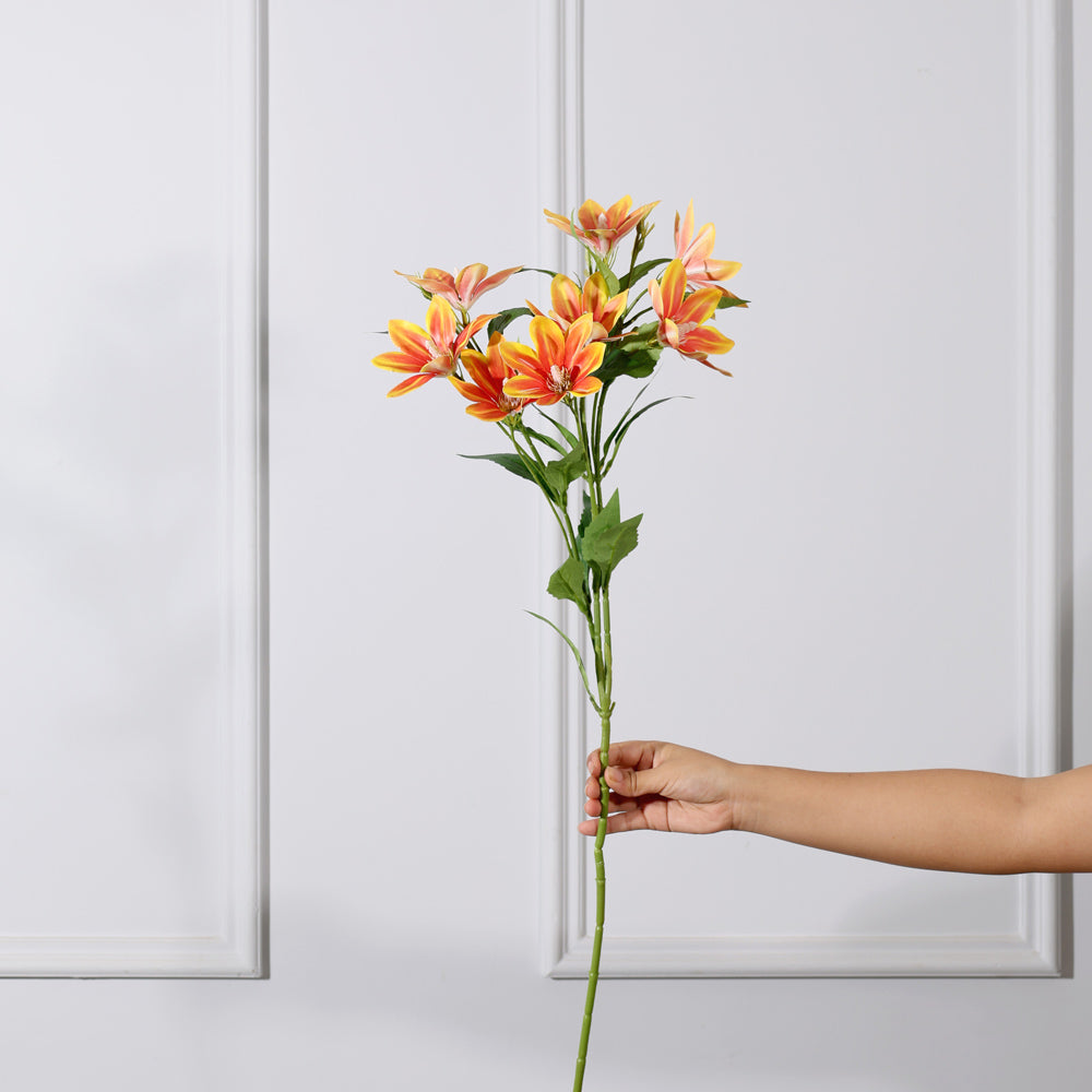 Clematis Faux Stem - Sunset Orange