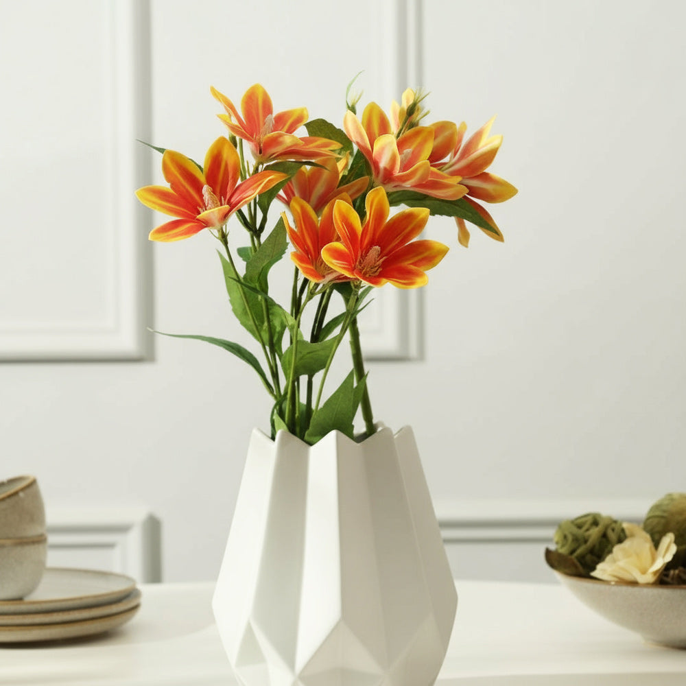 Clematis Faux Stem - Sunset Orange