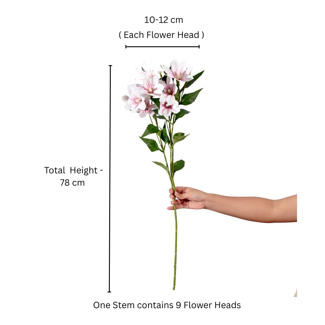 Clematis Faux Stem - White Pink