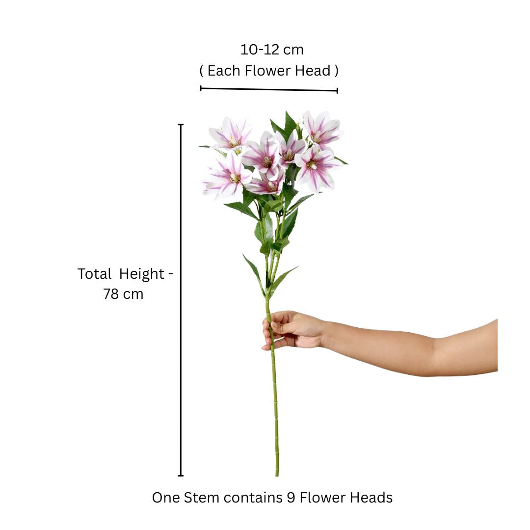 Clematis Faux Stem - White Purple