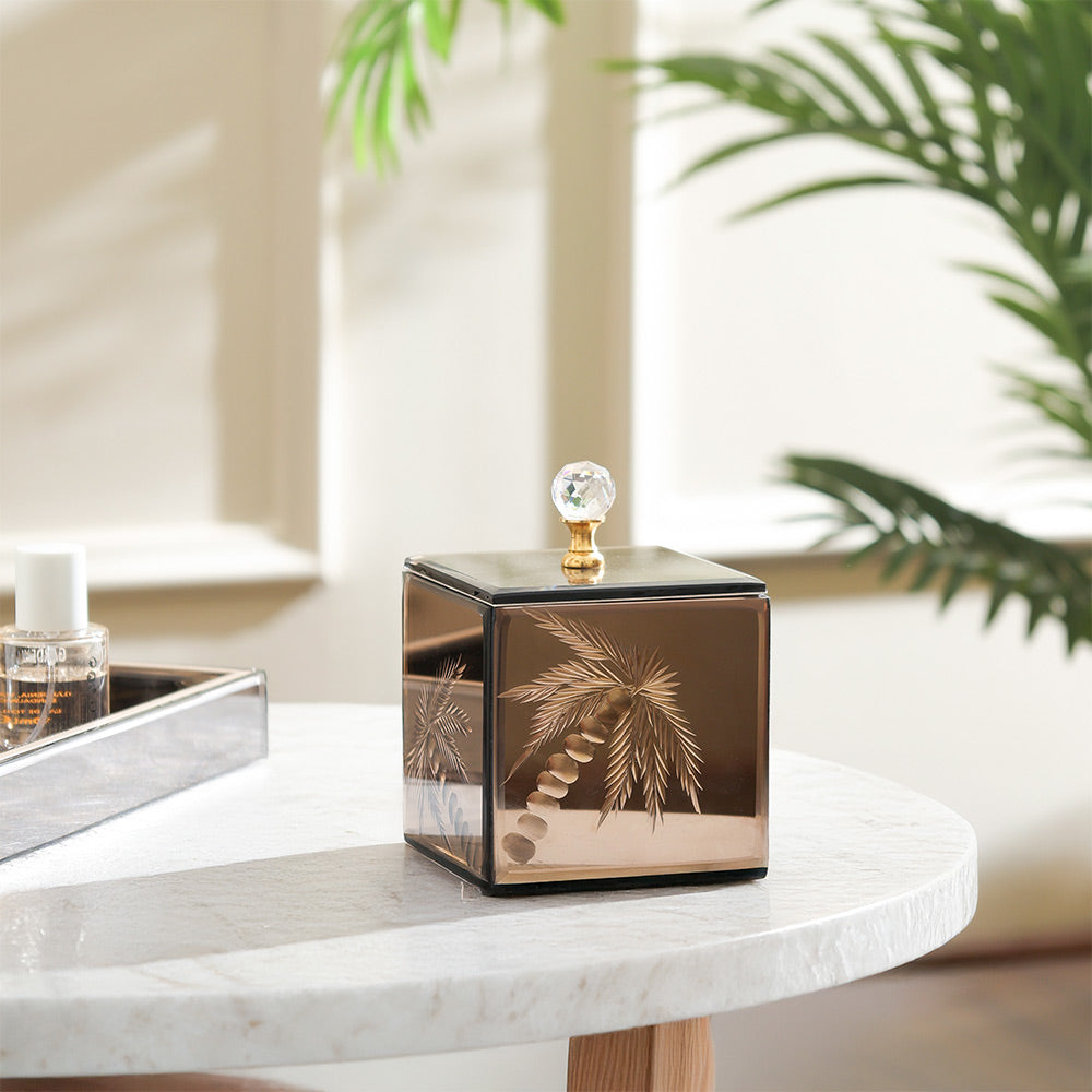 Coco Glass Storage Jar - Mirrored Bronze