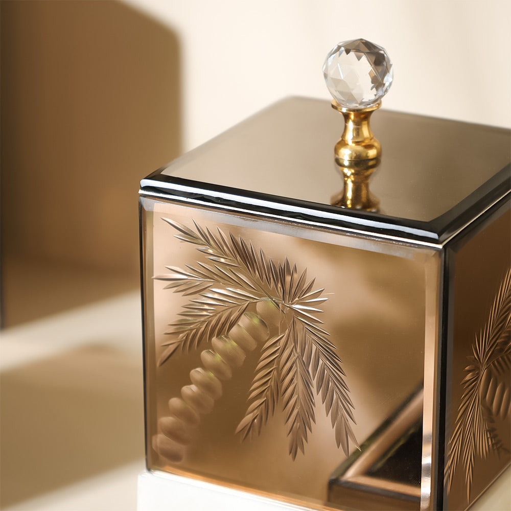 Coco Glass Storage Jar - Mirrored Bronze