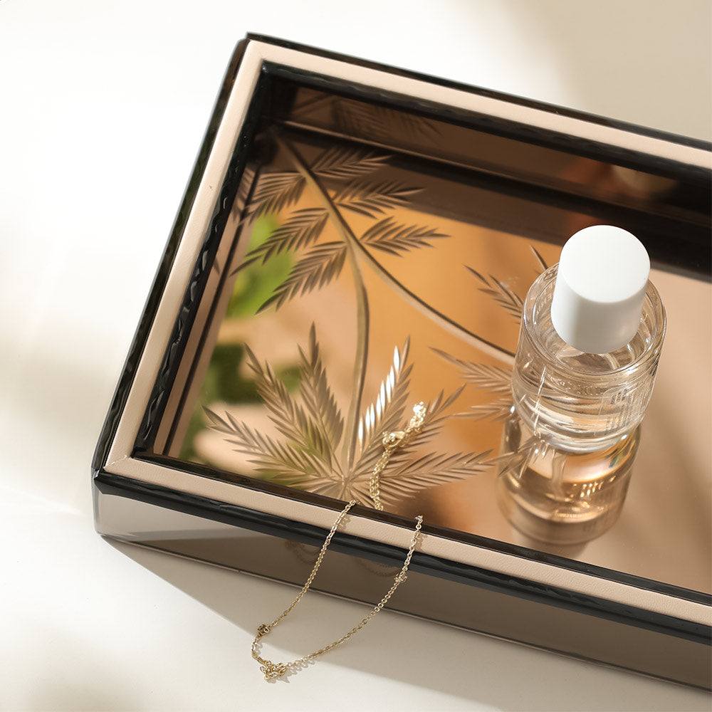 Coco Glass Vanity Tray - Mirrored Bronze