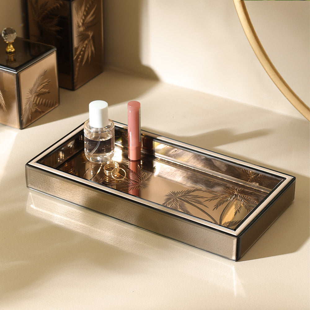 Coco Glass Vanity Tray - Mirrored Bronze