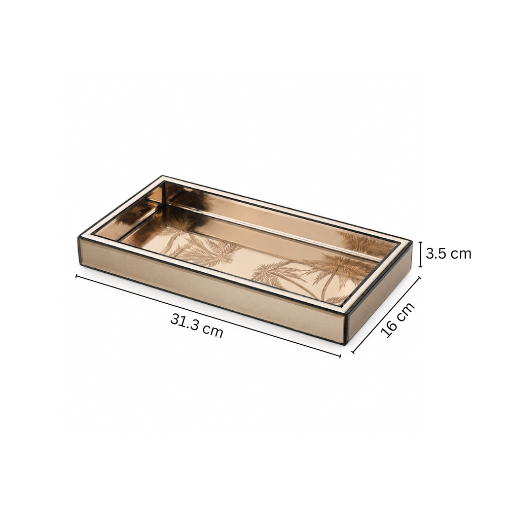 Coco Glass Vanity Tray - Mirrored Bronze