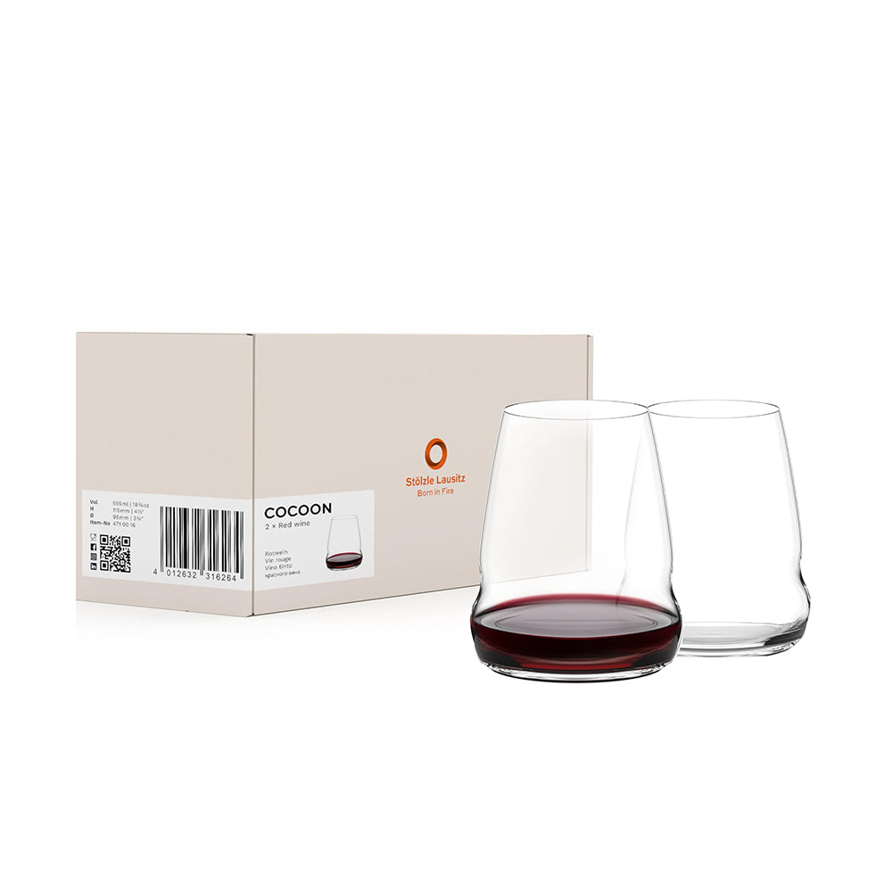 Cocoon Stemless Wine Glasses 555ml, Set of 2