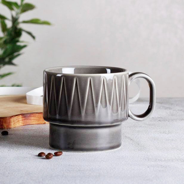 Coffee and More Tea Mugs, Set of 2 - Grey