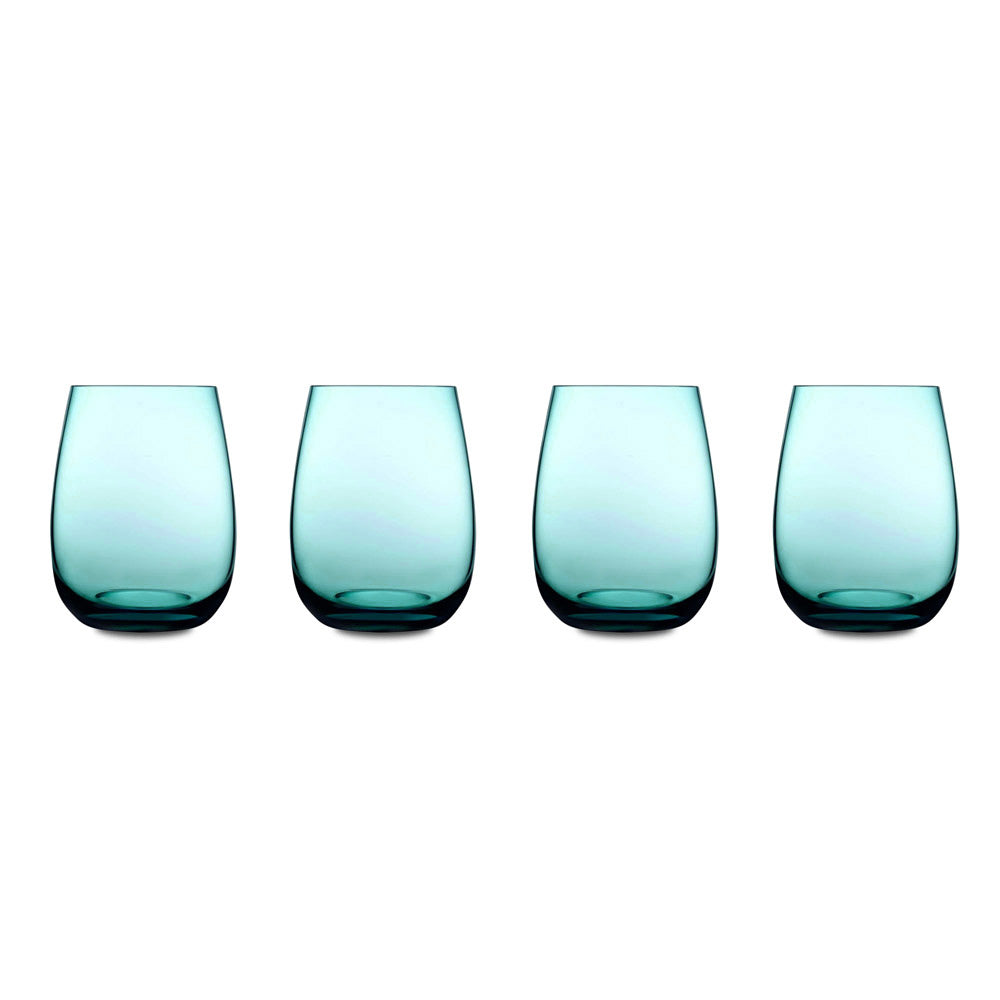 Colored U Tumblers 440ml, Set of 4 - Petroleum Green