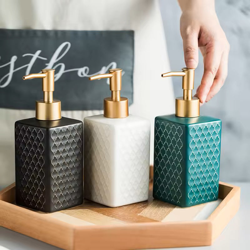 Column Soap Dispenser - Tiled Black