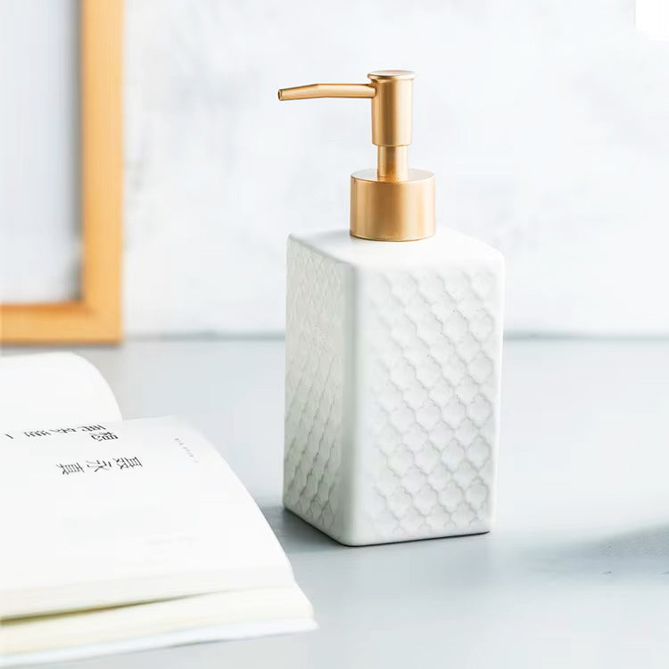 Column Soap Dispenser - Tiled White