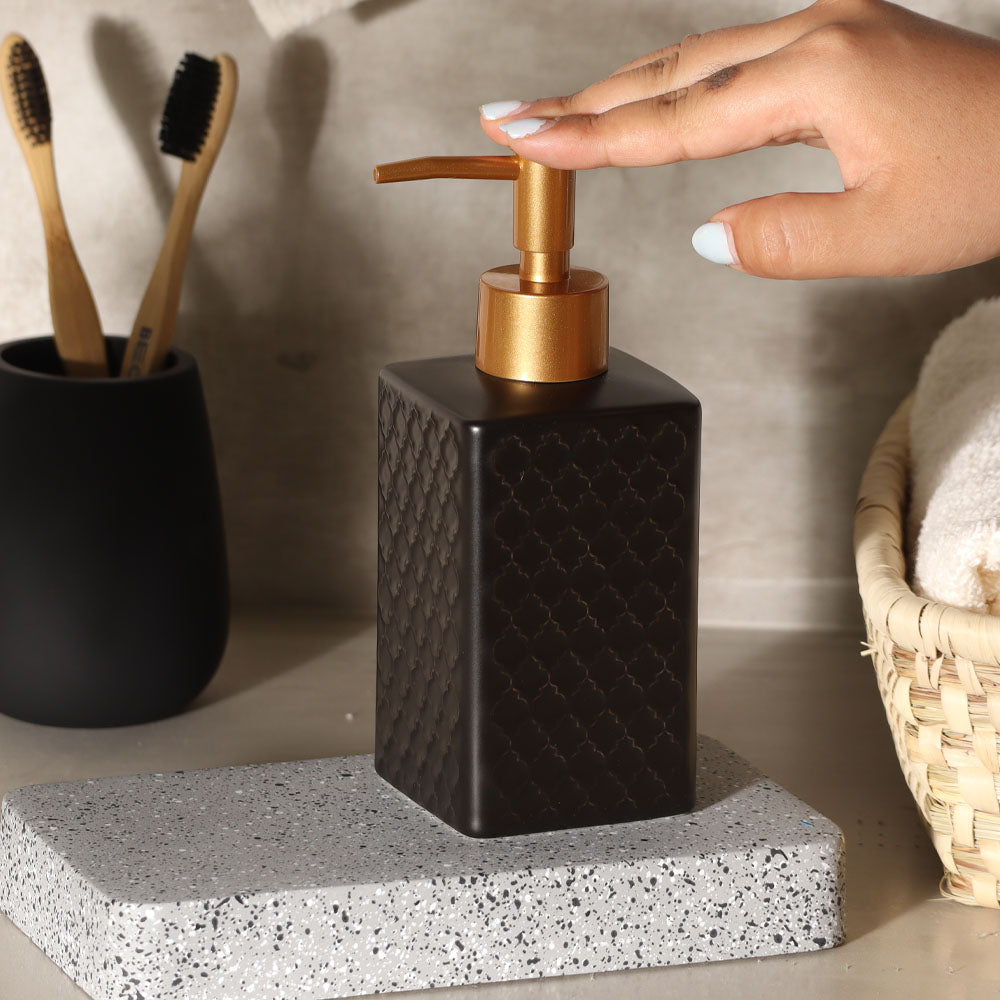 Column Soap Dispenser - Tiled Black