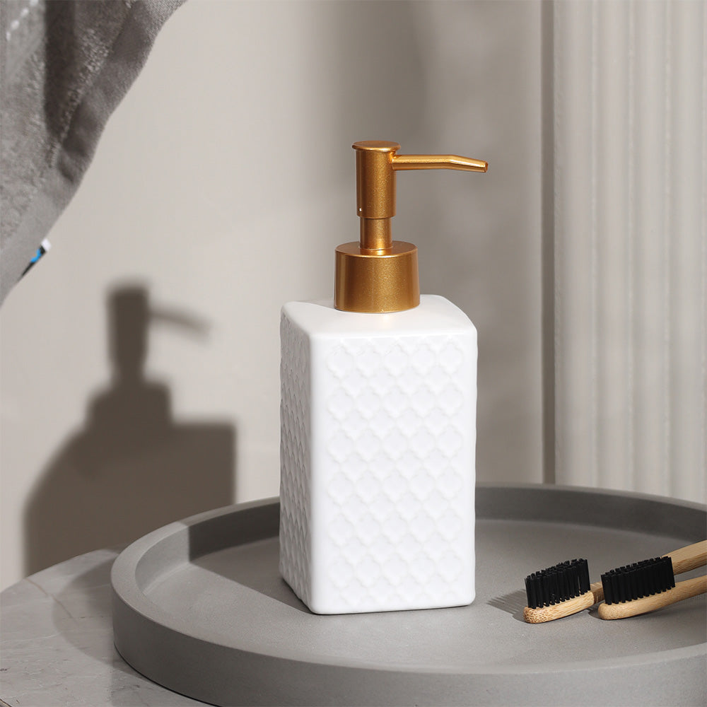 Column Soap Dispenser - Tiled White
