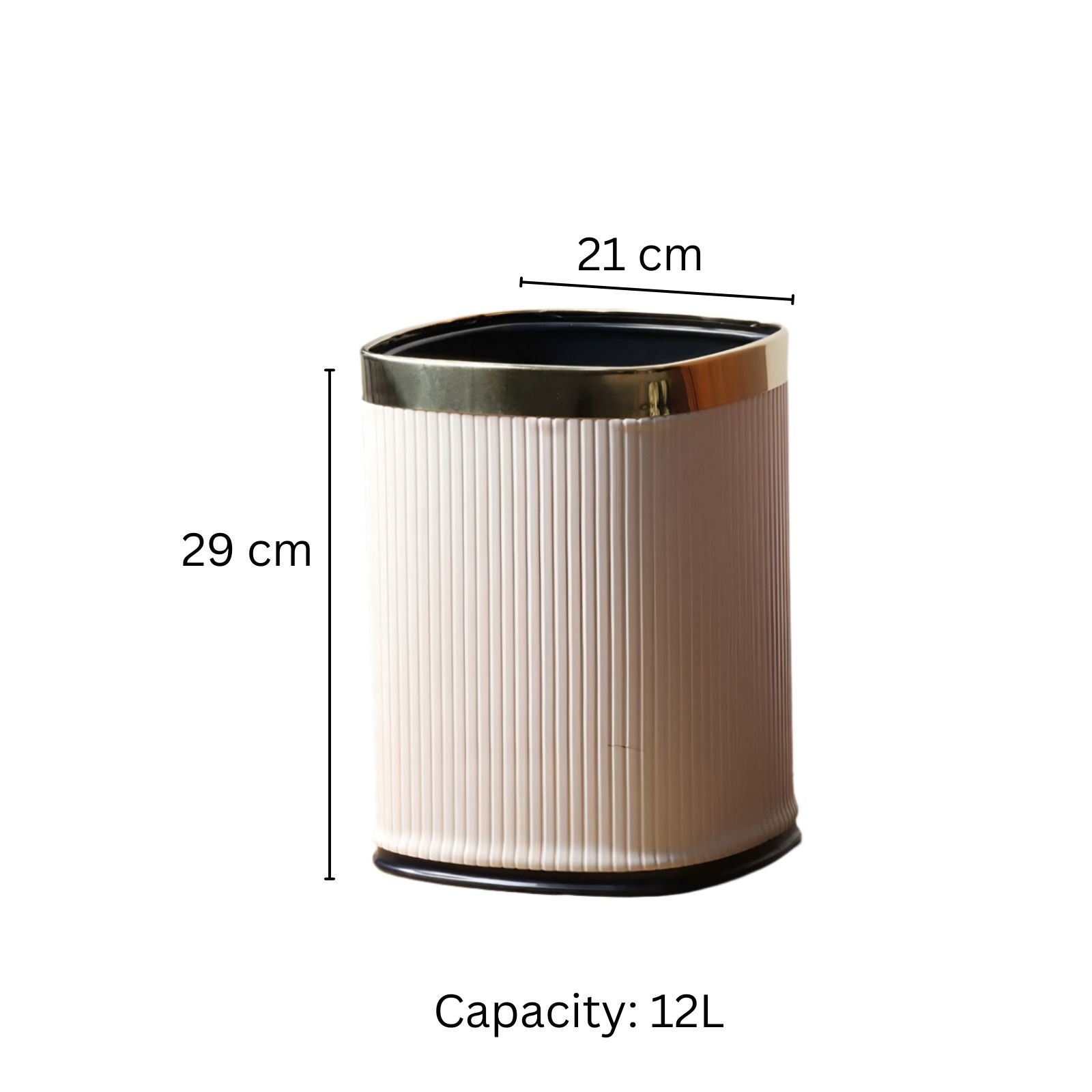 Columns Sqround Waste Bin 12L - Taupe & Steel