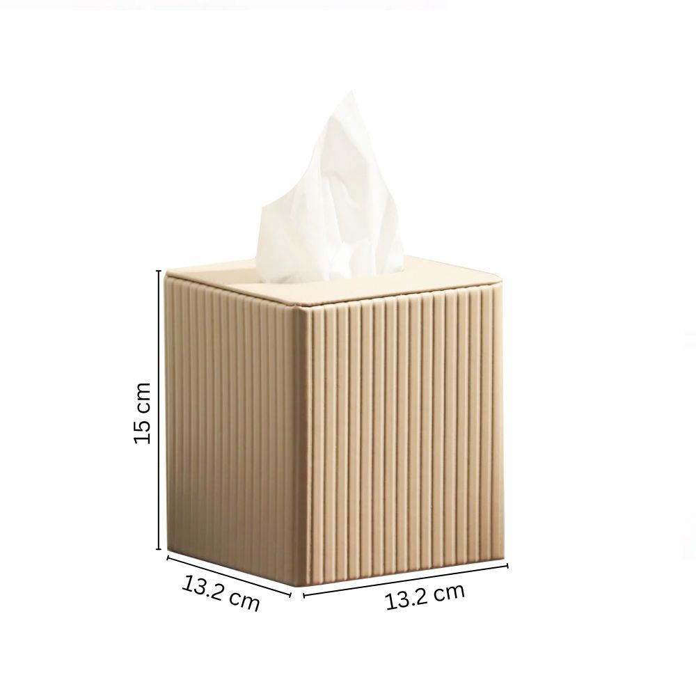 Columns Square Tissue Box Holder - Taupe