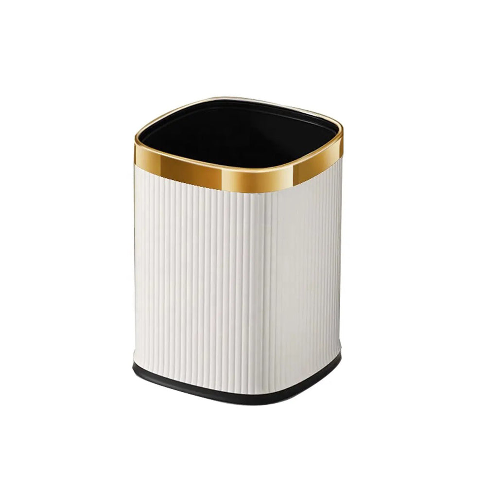 Columns Sqround Waste Bin - Ivory & Gold