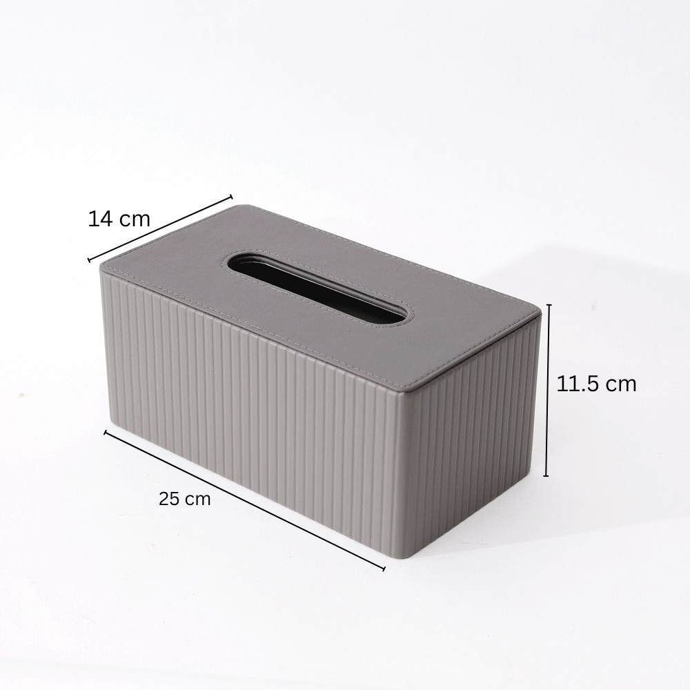 Columns Tissue Box Holder - Dark Grey