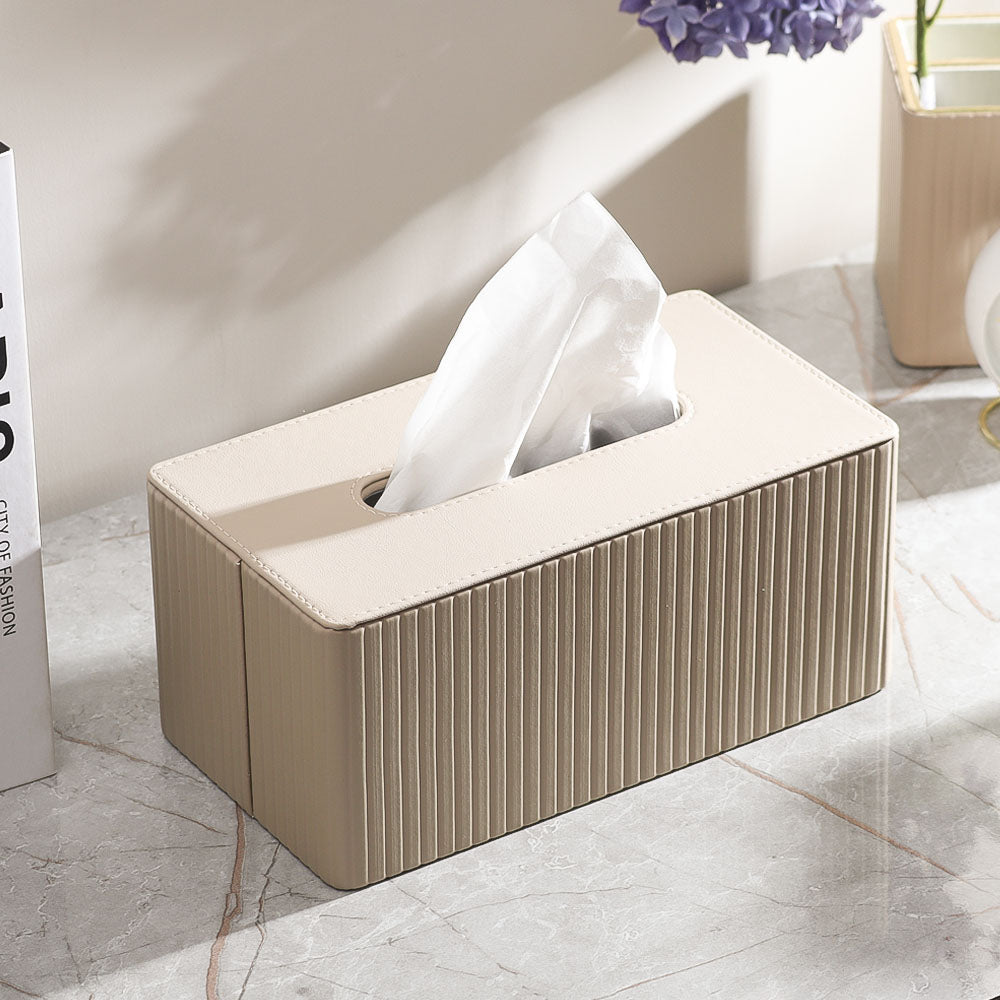 Columns High Tissue Box Holder - Taupe