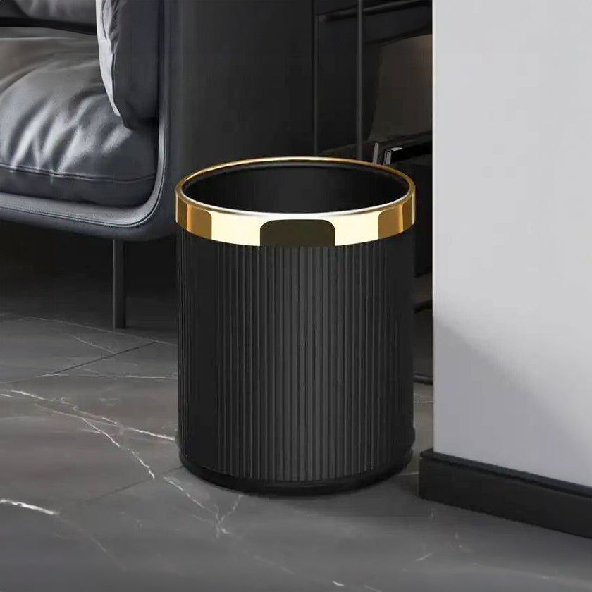 Columns Waste Bin - Black & Gold