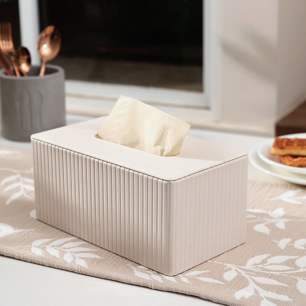 Columns Tissue Box Holder - Ivory