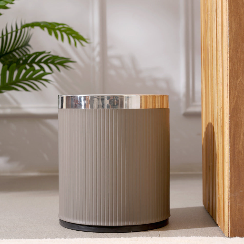 Columns Waste Bin 10L - Grey & Steel