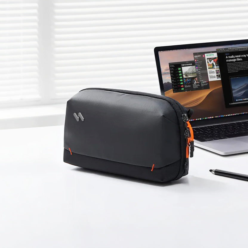 Portable Tech Pouch - Black Grey
