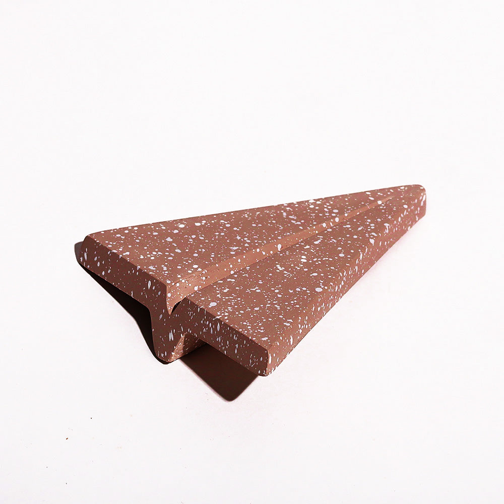 Concrete Aeroplane Paperweight - Speckled Brown