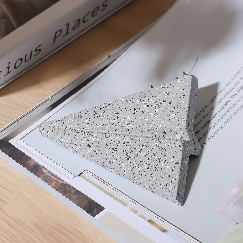 Concrete Aeroplane Paperweight - Speckled Grey