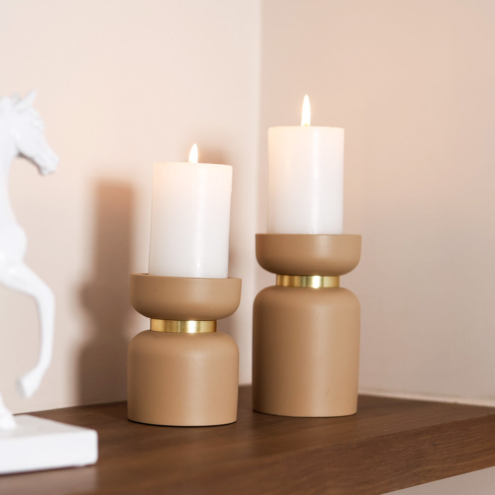 Concrete Candle Stand Large - Taupe