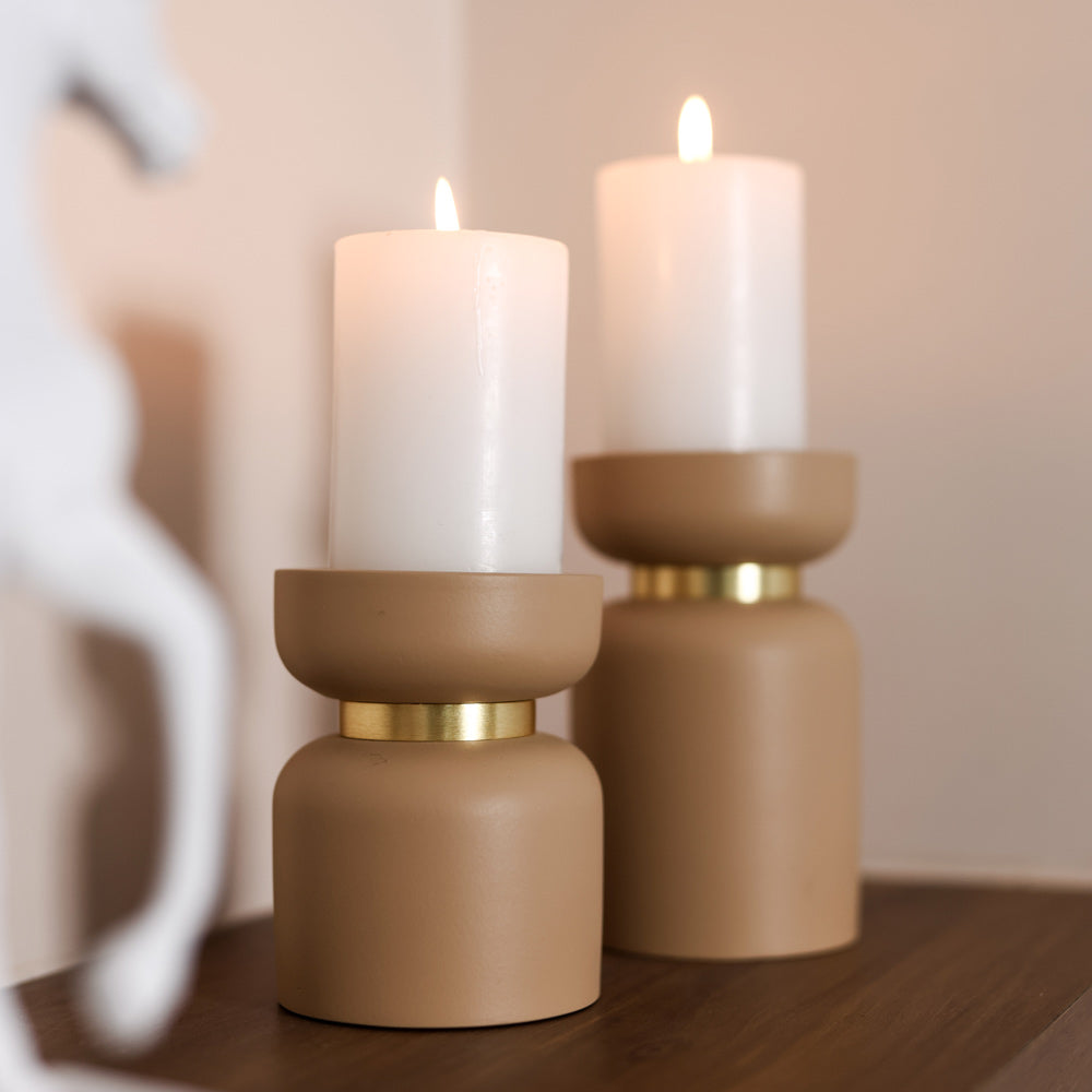 Concrete Candle Stand Medium - Taupe