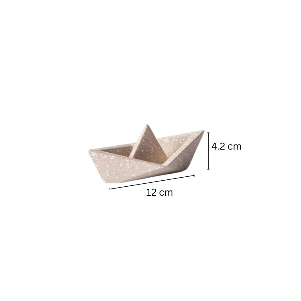 Concrete Boat Paperweight - Speckled Taupe