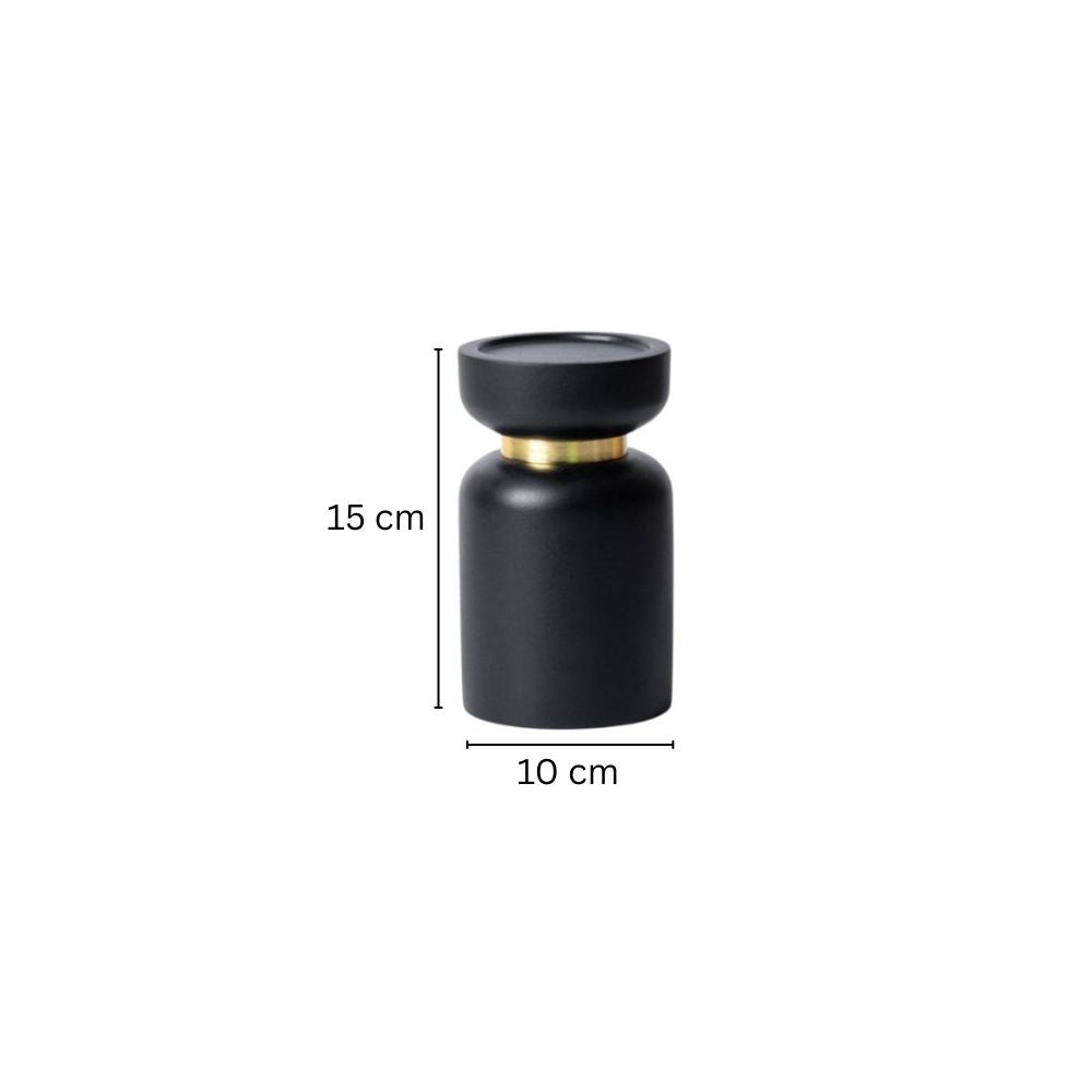 Concrete Candle Stand Large - Black