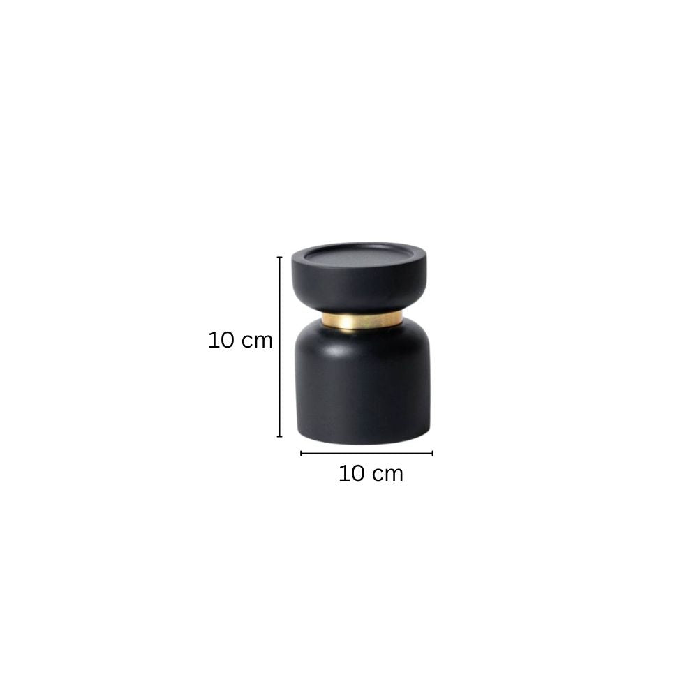 Concrete Candle Stand Medium - Black