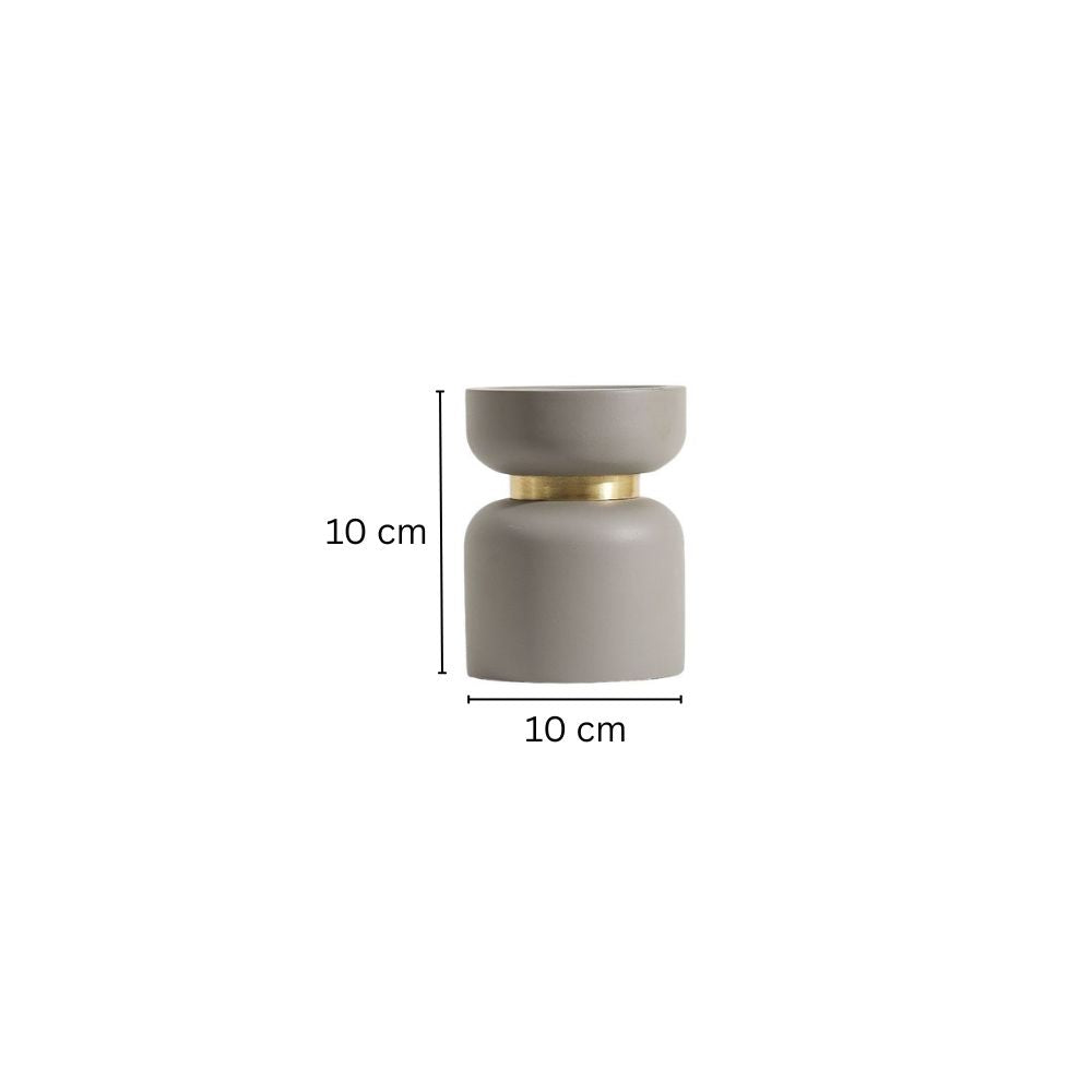 Concrete Candle Stand Medium - Stone Grey