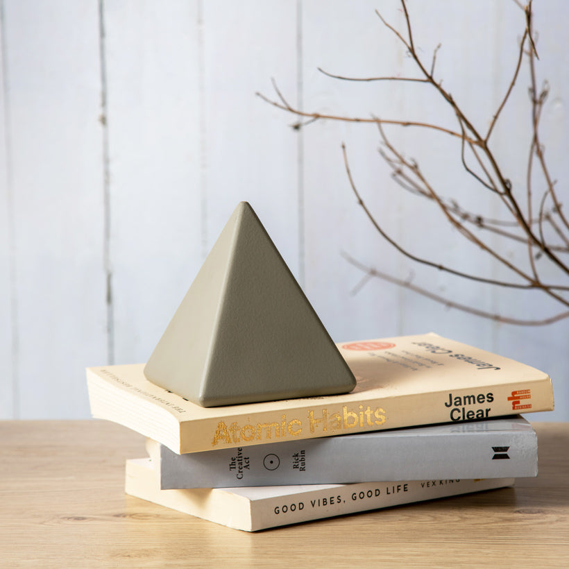 Concrete Pyramid Decorative Accent - Dark Grey