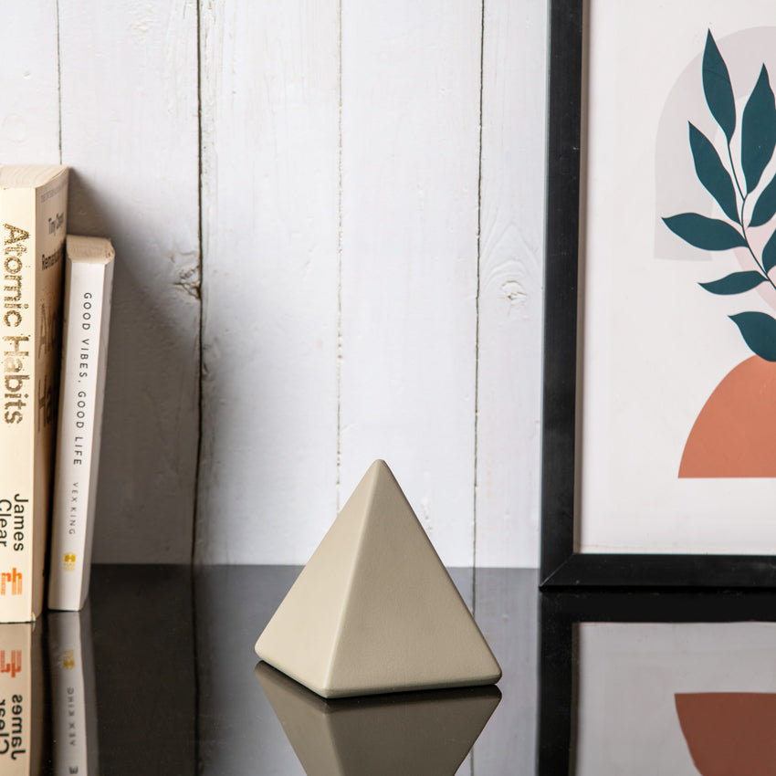 Concrete Pyramid Decorative Accent - Dark Grey