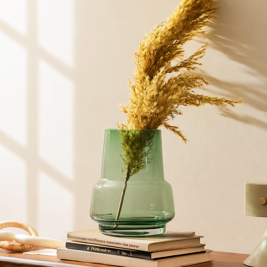 Cono Glass Vase - Pine Green